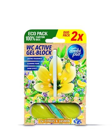WC tisztító blokk, 2x45 g, AMPI PUR, citrus és jázmin